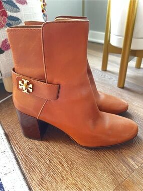 Tory Burch Turnlock Leather Heel Ankle Boots